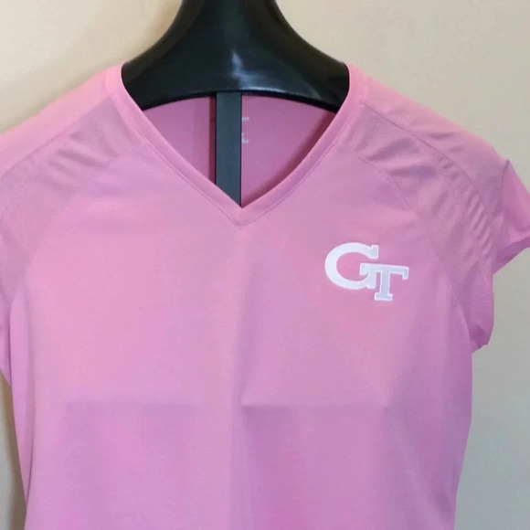 NWT Russell Stretch-POWER Pink Georgia Tech Shirt - Picture 1 of 8